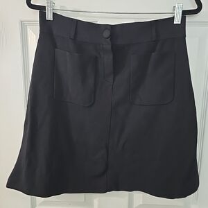 Caroll Paris‎ Black Womens Knee Length Skirt With Pockets Size Medium